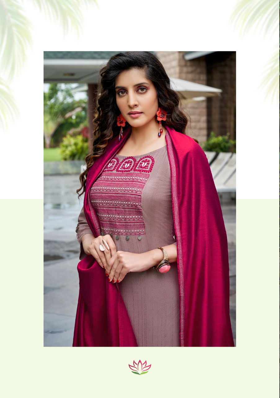 Wooglee Destiny 2 Festive Wear Heavy Fancy Viscose Weaving With Lurex Kurti With Botton And Dupatta